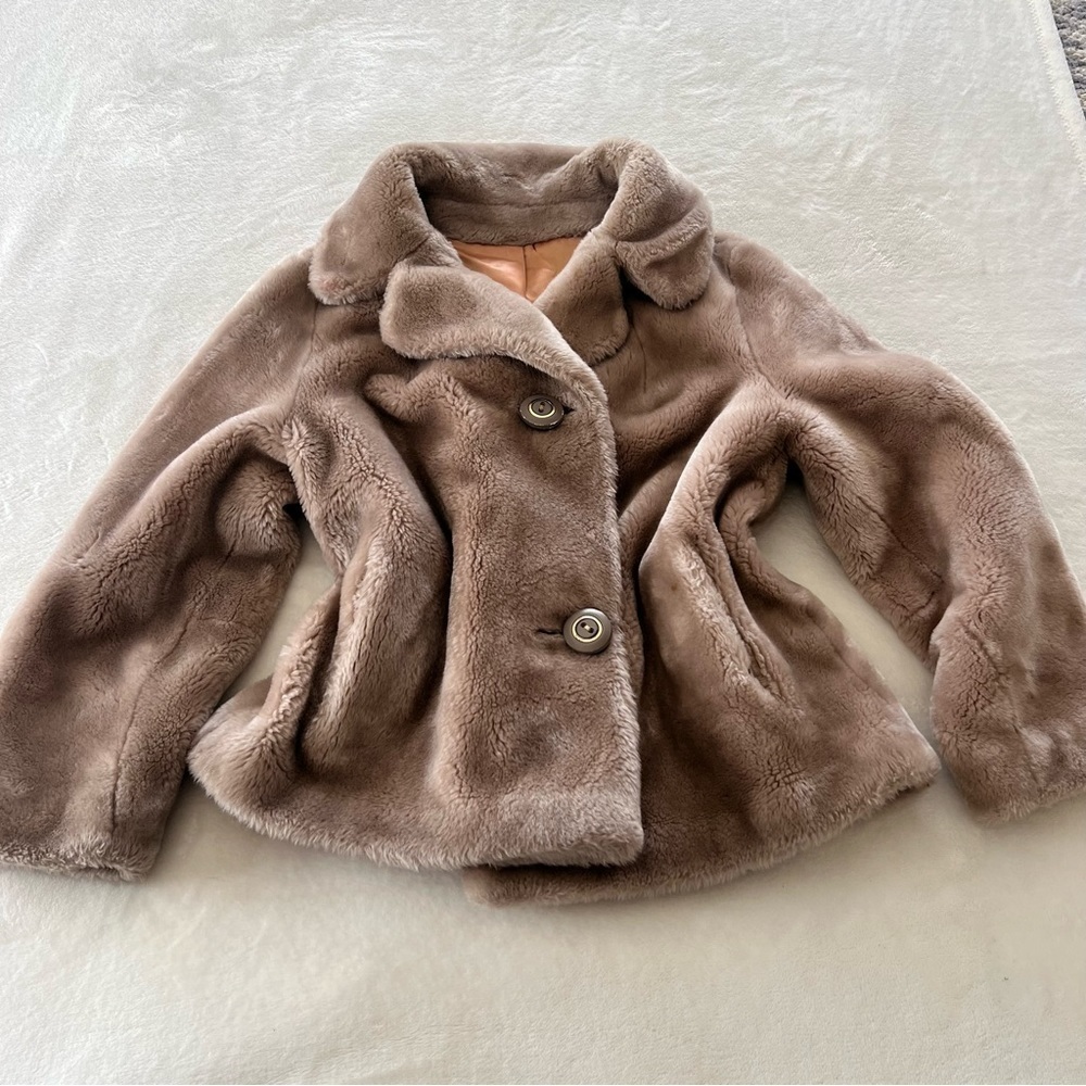 Vintage BORGANA London Borg Deluxe Faux Fur Cropped Jacket Coat